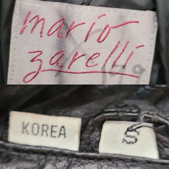 Vtg 80's Leather Trench Coat Rare Rocker Punk Tire Track Embossed Black Sz S - Picture 3 of 16